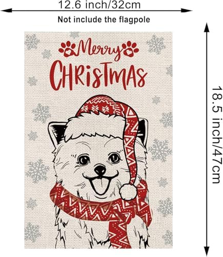 Seasonal Garden Flags Pomeranian Double Sided Flags Set of 11 Holiday Farmhouse Indoor Outdoor Yard Lawn Christmas Gifts Decorations 12.5x18 Inch - Image 2