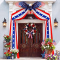 Breling 4th of July Patriotic Bunting Door Porch Decorations 250th Anniversary Eagle Door Decor 32ft Patriotic Porch Banner with Majestic Eagle Topper for Independence Day 250th Anniversary by Breling