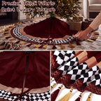 Blueweenly 48 Inch Christmas Tree Skirt with Gold and Red Tassel Velvet - Image 2