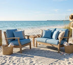 Outdoor/Indoor Sunbrella Throw Pillows Square Set of 2 Pieces 24 inch x 24 inch Cast Horizon - Cover Only, Insert Not Included - Image 4