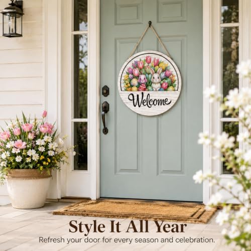 Interchangeable Door Sign, 12 In Wooden Welcome Sign for Front Door (2 Set * 16 Pcs) - Image 7
