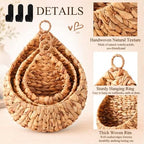Honeydak 3 Hanging Baskets, Water Hyacinth, Teardrop, Jute - Image 3