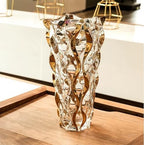 Hand Painted Gold Vase 11" Tall,Flower Vase Decor for Home Dining Table Living Room,Office Wedding Holiday Party,Handmade Decorative Flower Vase. - Image 4