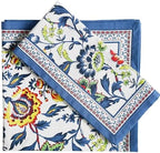 FINGERCRAFT Cloth Napkins Set of 12 Cotton Linen, 20x20 Inch, Blue Floral - Image 2