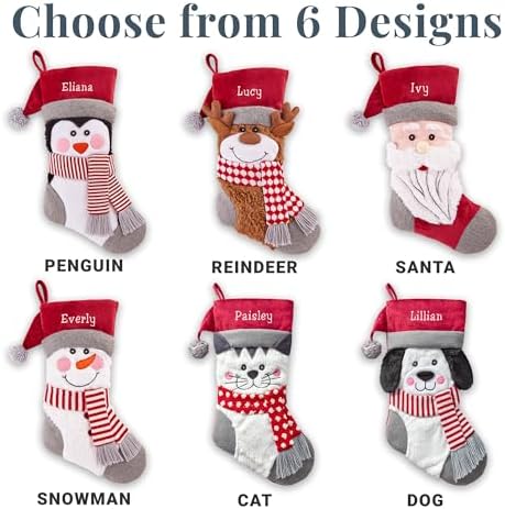 Let's Make Memories Personalized Christmas Stocking - Stockings for Family - Embroidered Name - Custom Christmas Decor - 8”x19” - Plush Friends - Santa - Image 7