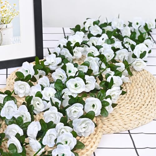 BLEUM CADE 12Pcs 16.4Ft Fake Flower Garland Artificial Rose Vines - Image 5