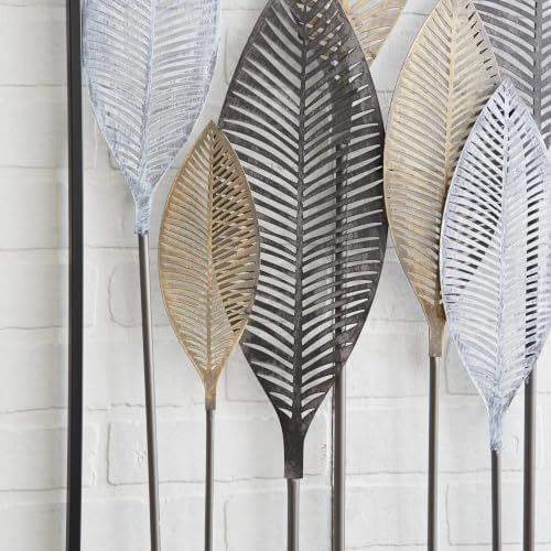 Deco 79 Metal Leaf Wall Sculpture, Wall Art 59" x 1" x 37" Bronze - Image 4