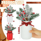 Lyrow 6 Pack Christmas Mason Jar Table Centerpiece Faux Berry and Pine Bell Kitchen Winter Spring Farmhouse Decoration for Home Kitchen Tiered Tray Decoration(Bell Style) - Image 2