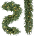 2PCS 9FT Artificial Christmas Garland with Lights, Norfolk Pine Garland by Alupssuc
