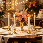 24 Pcs Brass Gold Taper Candle Holders Set Vintage Short Skinny Metal Candlestick Holders Small Low Candle Sticks for Dining Table Centerpiece Wedding Christmas Party Mantel Home Decor - Image 5