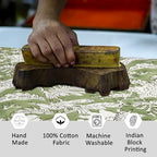 CPC Olive Green Block Print Cotton Table Runner 16x90 Inch Long Runner - Image 5
