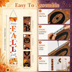 2 in 1 Fall Porch Sign 47" Double Side Halloween Front Door Decor - Image 3