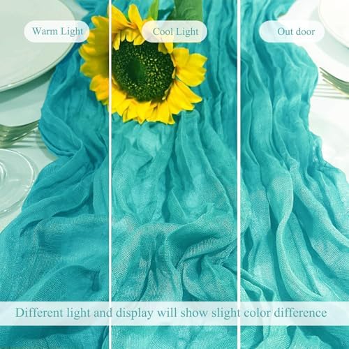 12Pack Teal Green Cheesecloth Table Runner 20x120 inch Gauze Table Runner - Image 6