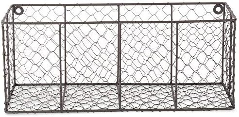 DII Chicken Wire Collection Farmhouse Vintage Wall Baskets, Medium Basket, Vintage Grey - Image 4