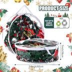 Zhengmy 15 Pcs 24 Inch Christmas Wreath Storage Bags Transparent Wreath Storage Container Bulk Wreaths Box with Dual Zippers and Handles for Xmas Holiday Wreaths Garland - Image 2