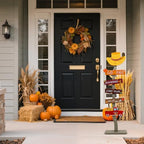 Lighted Wood Hello Fall Porch Sign,Fall Welcome Porch Decor,Autumn Maple Pumpkin Truck Sweater Weather Standing Wooden Signs for Harvest Thanksgiving Decor - Image 3