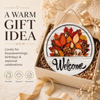 16 Pcs Interchangeable Welcome Sign for Front Door, 12 Inch Wooden Round Door Hanger with 15 Magnetic Seasonal Icons, Farmhouse Porch Entryway Decor for Holiday & Year Round，2Set - Image 3