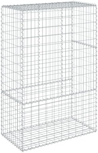 vidaXL Gabion Basket with Cover 39.4"x19.7"x59.1" Galvanized Iron - Image 7