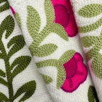 Alysheer Floral Embroidered Throw Pillow Cover 18"x 18" Set of 2, Hot Pink - Image 4