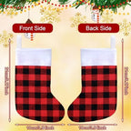 Skylety 60 Pcs Christmas Stockings Bulk Buffalo Plaid Xmas Tree Ornaments - Image 2
