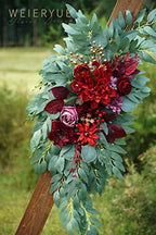 Artificial Wedding Arch Flowers Kit(Pack of 2) for Wedding Arch, Bridal Shower, Ceremony and Reception Backdrop Decoration (Burgundy) - Image 3