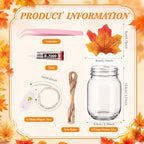 6 Pack DIY Fall Mason Jar Lantern Craft Kit, LED Lights & Maple Leaves - Image 2