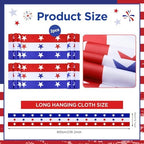 2 Pack Patriotic Bunting Banner, 4th of July Outdoor Porch Decorations 2.5 x 20 ft Red White and Blue American Flag for Memorial Day, Veterans Day, Home Yard (Independence Day-2) - Image 2