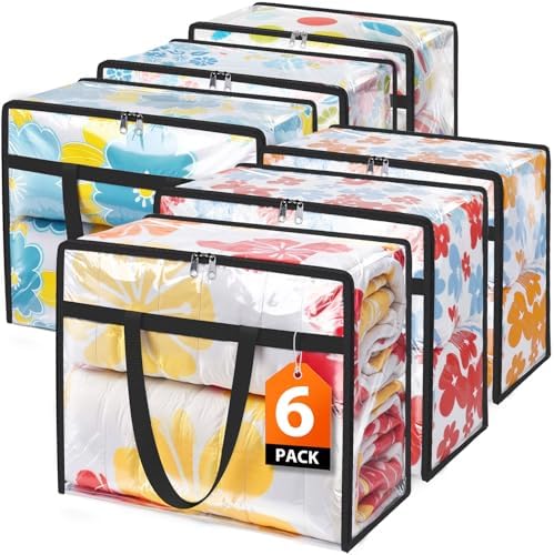 SpaceTrove Clear Storage Bags, 6-Pack Under Bed and Closet Organizers 40L by Unknown
