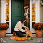 Nuanchu 17 x 28 Inch Fall Pumpkin Door Mat, Non Slip Welcome Doormat - Image 3