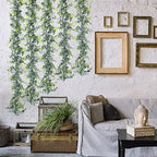 20 Pcs 5.9ft Artificial Eucalyptus Garland Greenery Eucalyptus Leaves Vines Faux Silk Silver Dollar Eucalyptus Vines Plants for Wedding Party Tables Centerpieces Backdrop Arch Wall (Stylish Style) - Image 7