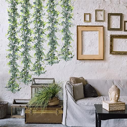20 Pcs 5.9ft Artificial Eucalyptus Garland Greenery Eucalyptus Leaves Vines Faux Silk Silver Dollar Eucalyptus Vines Plants for Wedding Party Tables Centerpieces Backdrop Arch Wall (Stylish Style) - Image 7