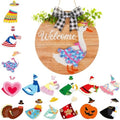 Lineshading 16 Pcs Wooden Interchangeable Goose Welcome Sign, Wood Color by Lineshading