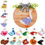 Lineshading 16 Pcs Wooden Interchangeable Goose Welcome Sign, Wood Color by Lineshading