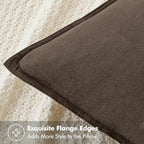 MIULEE Decorative Linen Euro Sham Pillow Covers 24x24 Dark Coffee Chocolate - Image 2