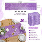 Sequin Table Runners 10 Pieces Light Purple Table Runners 12x108 Inch Glitter Dining Table Cover for Party Wedding Birthday Reception Banquet Decoration Spring Party Chair Sashes - Image 3