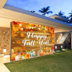 16X7Ft Happy Fall Garage Door Cover, Extra Large Garage Door Fall Thanksgiving Cover Banner Autumn Maple Leaves Pumpkin Wall Decorations for Outdoor Home Yard Decor Party Photo Backgrounds - Image 3