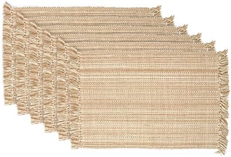 DII Variegated Tabletop Collection, Placemat Set3x19, Taupe, 6 Piece by DII