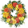 24-Inch Fall Wreaths for Front Door with Hydrangeas Dahlias Daisy Silk Flowers and Berry Greenery for All Seasons Indoor Outdoor Wedding Farmhouse Porch Wall Living Room Home Wedding Decor by MDSTBN