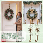 2 Pcs Halloween Wreath Hangers for Front Door, 15.5 in, Bronze - Image 6