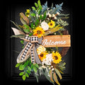 22 in Welcome Sign Wreath for Spring Summer Outdoor Indoor by SOOSUBELWREATH