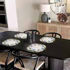Decozen Set of 8 Doilies for Table, Lace Doilies - Rustic, Crochet, Farmhouse, Kitchen, Round Table Placemats - Valentines Day Decorations - 15 inch Blue and Green White, The Eternal Grace Collection - Image 5
