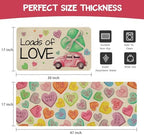 Valentines Day Kitchen Mat Set 2 Piece,Truck Colorful Hearts Kisses Hugs True Love Decorative Kitchen Rugs,Valentine's Day Low-Profile Kitchen Mats for Home Kitchen Decor 17"x48"+17"x30" - Image 3