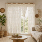Foreate Boho Macrame Curtain for Doorways Macrame Wall Hanging 39”x79 1PC - Image 6