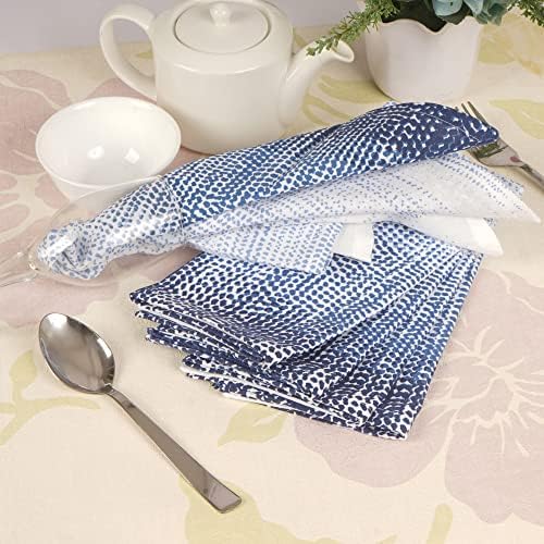 FINGERCRAFT Cloth Napkins Set of 12 Cotton Linen, 20x20 Inch, Blue Ombre - Image 6