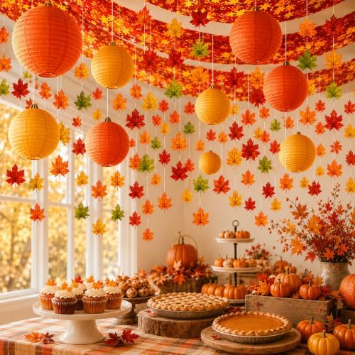 80 Pcs Fall Ceiling Decor for Classroom Thanksgiving Hanging Set by Relaxgiant