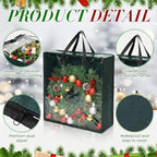 6 Pcs Christmas Wreath Storage Container 26 x 26 x 8.7 Inch Bags, Green - Image 3