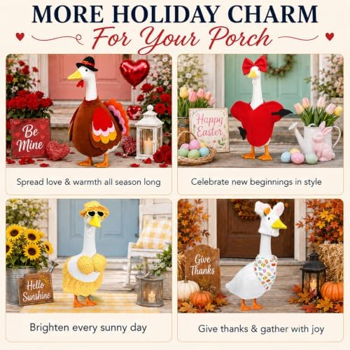 8 Pack Porch Goose Outfits, Seasonal Clothes for 23 Inch Goose Statue - Image 5