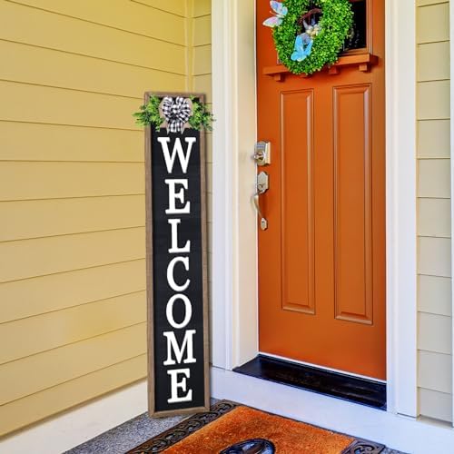comurdyo Welcome-ish Sign for Front porch Standing 45"X9" Wood Black - Image 5