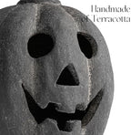 Halloween Decorations - Black Handmade Terracotta Jack O Lantern Pumpkin - Image 3