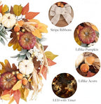 Valery Madelyn 20'' Fall Wreaths for Front Door with LED Lights - Image 4